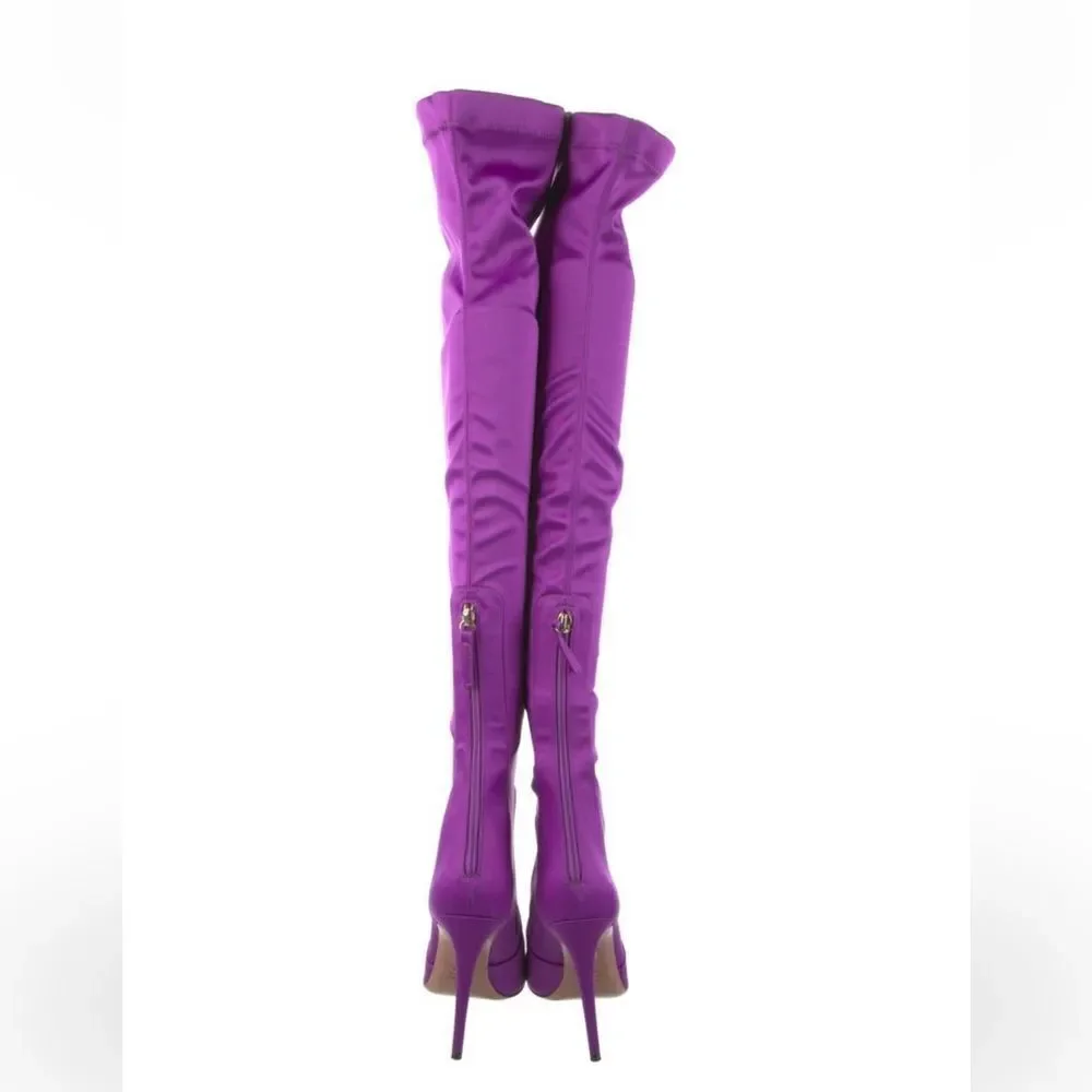 Aquazurra Satin over the knee boots size 38 (US size 7.5) NWT